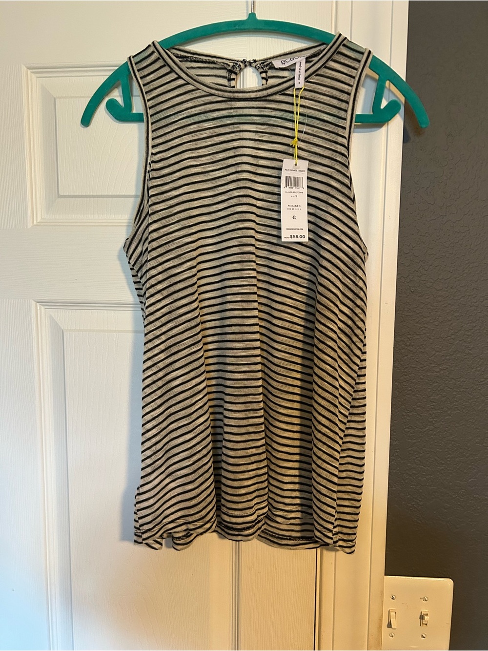 NWT BCBGeneration Black and White Striped Sleeveless Tank